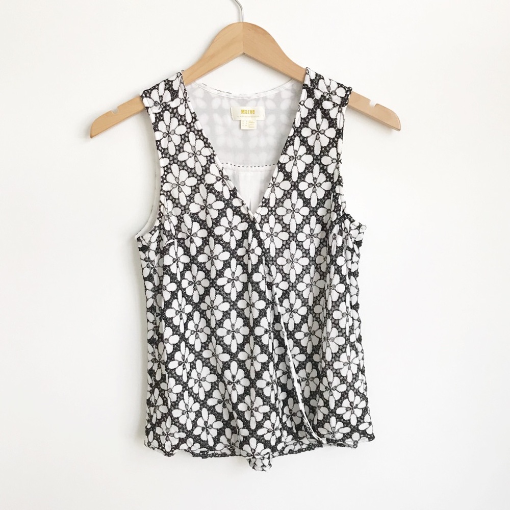 ANTHROPOLOGIE MAEVE Floral Crochet Sleeveless Top